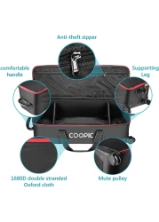COOPIC TB-100 Durable Photo Studio Equipment Carry Bag, 103cmx34cmx31cm Carrying Trolley Case, Padded Compartment Wheel Handle Trolly for Light Stand Tripod Strobe Light Umbrella Photo Studio