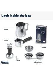 De'Longhi Dedica Arte Espresso Machine - MyLatteArt Milk Foam Nozzle, 15 BAR Pressure, Steel Tamper Included, Beige Gold - Create Perfect Espresso, Cappuccinos, and Latte Art at Home - EC885.BG