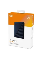 دابليو دي ماي باسبورت محرك الأقراص الصلبة الخارجي المحمول لجهاز ماك، سعة 5 تيرابايت، أزرق