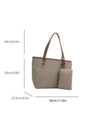 New Minimalist Retro Large Capacity Tote Bag Zipper Opening Lightweight Soft Sided Shoulder Bag Suitable For Women s Daily Casual Use