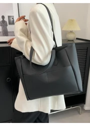 Minimalist Black Double Handle Square Bag