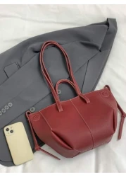 New Casual Minimalist Fashion Versatile Large Capacity Tote Handbag With Shoulder Strap