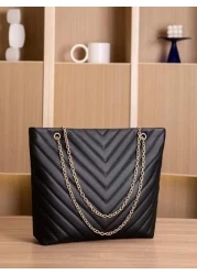 Lightweight Business Casual Chain Tote Bag Women s Large Capacity Shoulder Bag Simple Solid Color Handbag Chevron Chain Shoulder Tote Bag Mothers Day Gift For Mom For Teen Girls Women College Students