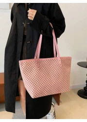 حقيبة كتف حريرية كبيرة السعة لطالبة الجامعة للتنقل، حقيبة كتف نسائية