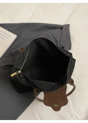 1 Piece Simple And Versatile Casual Versatile Solid Color Large Zipper Large Capacity Shoulder Tote Bag For Women Can Be Worn Cross Body Suitable For Shopping Vacation Work And Commuting Women s Fashi