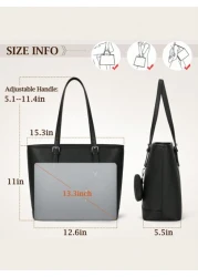 NEWHEY Tote Bags For Women Leather Shoulder Bag Large Capacity Purses And Handbags With Removable Small Pouch