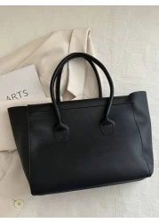 Old Moeny Lightweight Minimalist Flap Large Capacity Tote Bag For Teen Girls Women College Students Rookies White Collar College Commute Outdoors Travel Outings Perfect For Back To School College Midd