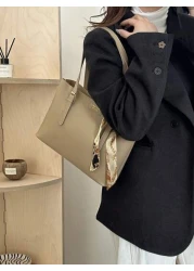 New Fashionable Lightweight Luxury Solid Color High End Versatile Women Shoulder Tote Bag