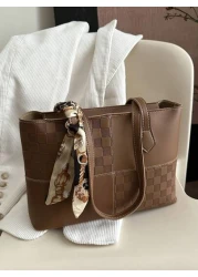 New Stylish Luxury Solid Color High End Versatile Women s One Shoulder Tote Bag