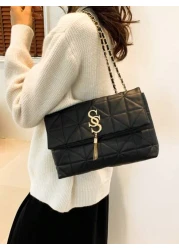 Ladies Solid Color Embroidery Thread Fashion Tote Bag