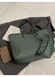 2pcs Set 2025 New Fashion Patchwork Tote Bag Large Capacity Travel Bag Shopping Bag Suitable For Women Daily Use Back To School Students Vacation Holiday Date Gift