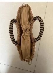 Tropiscape 2025 Fashion Hollow Straw Shell Bag Handwoven Semi Circle Tote Handbag Suitable For Beach Holiday Daily Use Travel Parties Gift For Women Bohemia Chill Vacation