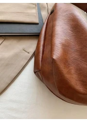 KVKY Large Retro Style Hobo Bag Large Capacity PU Tote Bag Women s Casual Shoulder Bag Armpit Bag With Zipper Suitable For Shopping Commuting Work And School Suitable For College Students White Collar