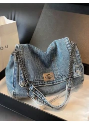 New Fashionable And Versatile Shoulder Bag Ins Crossbody Bag Shopping Bag Work Commuting Bag College Student Class Bag Slouchy Style Casual Tote Bag Japanese Minimalist Crossbody Bag Large Capacity Sh