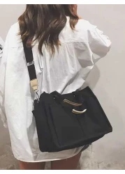 Large Capacity Canvas Tote Bag With Multiple Pockets For Casual Use Simple Canvas Tote Bag Wide Strap Crossbody Bag Multi Pockets Handbag for Travel