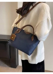 حقيبة يد نسائية عصرية ، حقيبة تسوق كبيرة السعة بشكل كعكة, حقيبة كتف موضة باللون الأزرق