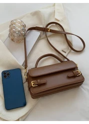 حقيبة يد نسائية وحقيبة عابرة من الجلد الصناعي باللون الصلب الرجعية الأنيقة، حقيبة نسائية عملية عصرية، مثالية