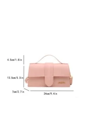 Premium Sense Pu Flap Solid Colour Handbag Square Bag Simple Commuter Crossbody Bag Small Capacity Texture Three Dimensional Handbag Suitable For Shopping Purse Students Young Women Office Women Perfe