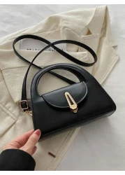 1 Pc Minimalist Retro Mini Handbag Square Bag Hardware Lock Buckle Decoration Flap Opening Shoulder Strap Adjustable Lightweight Crossbody Bag Suitable For Women s Daily Casual Use