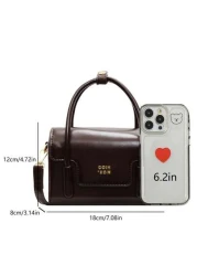 New Autumn And Winter Solid Color Handbag Niche Design Fashionable Letter Versatile Crossbody Bag Classic Atmospheric Adjustable Shoulder Strap Shoulder Bag Suitable For Dating Going Out Shopping And