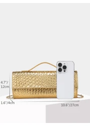 قطعة واحدة حقيبة نسائية 2 في 1 للمقبض والحمل من الكتف، نسيج محبوك اصطناعي، أنيقة، بسيطة، أنيقة، متعددة الاستخد