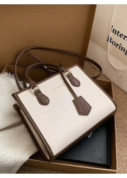 BELLEBORG Old Moeny Lightweight Business Casual Letter Detail Contrast Binding Square Bag For Women Rookies White Collar Workers For Teen Girls Women College Students Rookies White Collar Workers Perf
