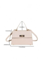 Fashionable Mini Metallic Alligator Pattern Crossbody Handbag With Flip Lock Twist Closure