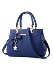 1pc Women s Burgundy Ancora Bordeaux Ruby Maroon Crimson Cherry Black Blue Grey Solid Color Handbag With Pu Material And Bow Star Pendant Suitable For Daily Leisure Shopping Travel Business Commuting