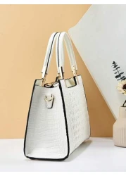 New Crocodile Print Fashionable Elegant Ladies Tote Bag With Casual Style Large Capacity And Detachable Shoulder Strap Best Mothers Day Gift Ideas Mother Day Gifts Mom Gifts Mommy s Essentials Mommy B