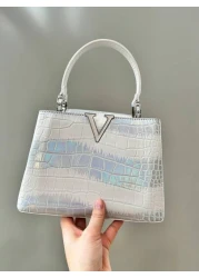 Luxury Lady Handbag 2025 Fashionable High End Women s Handbag Himalayan Rainbow Gradient Snake Skin Pattern Handbag Tote Shoulder Bag Ideal Gift