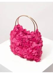 حقيبة مساء أنيقة على شكل زهرة وردة، حقيبة يد رسمية للحفلات للنساء، حقيبة يد محمولة يدويا للفتاة اللطيفة، حقيب