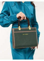 BELLEBORG Old Moeny Lightweight Business Casual Litchi Embossed Letter Detail Square Bag For Women Rookies White Collar Workers For Teen Girls Women College Students Rookies White Collar Workers Perfe