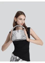 1pc Medium Size PU Leather Snake Pattern Handbag Adjustable Strap Suitable For Daily Use Or As Elegant Gift For Female Friends Sisters Mothers Bag For Women Elegant Luxury