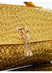 SHEIN SXY Ladies Women Top Handle Bags Woven Bag Fashionable Simple Elegant Versatile Classic Gold For Classic Commute Office Date Daily Shopping Afternoon Tea Party Prom Club Date Birthday Evening Da