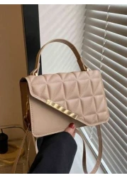 حقيبة تسوق صغيرة بطباعة مزخرفة بالألماس موضة