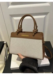 Simple Commuter Bag Color Block Handbag For Women New Fashion Large Capacity Shoulder Messenger Bag Stylish Best Mothers Day Gifts Women