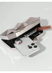 Women s European And American Style Metal Box Crossbody Chain Bag High End Evening Clutch Banquet Purse Formal Party Bag