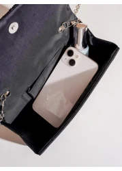 Vincy Glitter Handbag Glamorous Elegant Exquisite Quiet Luxury Sequin Stylish Luxury Shiny Glitter Ruched Detail Flap Square Bag Evening Bag Dinner Bag For Party Girl Woman Bride Perfect For Party Wed