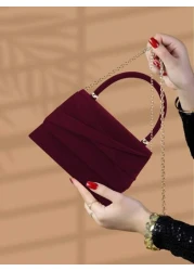 Luxury Glamorous Elegant Exquisite 1pc Elegant Fashionable Bow Knot Velvet Evening Clutch Bag Party Wedding Handbag For Women For Girls Women College Students Rookies White Collar Workers For Party Pr