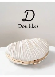 New Luxury Party Clutch Bag Shell Shaped Design Wrinkle Style Evening Bag Lady Handbag For Ceremony