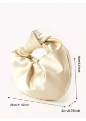 حقيبة كلاتش ذات تصميم بسيط وأنيق من قماش التفتة المبطن المركّب والملتوي، لحفلات سهرة، حفلات التخرج والمناسبا