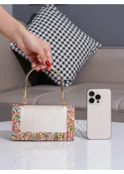 European American Style Elegant Party Clutch Bag With Rhinestone Decor Perfect For Formal Events Banquets Balls Weddings Fashion Versatile Women Handbag