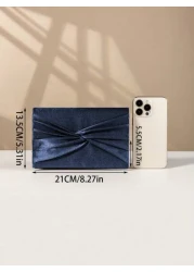 Elegant And Stylish Clutch Bag Charming Silk Knotted Flap Bag Satin Butterfly And Flower Shape Clutch Bag Exquisite Evening Bag Bridal Wedding Bag Luxury Metal Chain Shoulder Bag For Party Girls Women