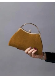 حقيبة مسائية مطلية بالمعادن متلألئة والمرصعة بالراين ستون، أنيقة وبراقة، مناسبة لحفلات النساء والأعراس والع