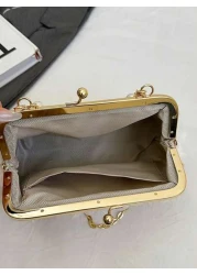 1pc White Romantic Wedding Season 2025 Spring Summer Pearl Net Yarn Flower Clip Pearls Handbag Ladies High End Luxurious Dress Evening Bag Bridal Bag For Wedding Party Banquet Elegant Pearl Bag Exquis