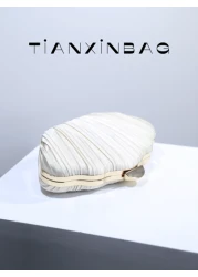 New Fashion High End Party Banquet Seashell Design Clutch Purse Pleated Lady s Hand Held Bag Evening Dress Handbag Formal Event Bag