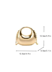 حقيبة يد بشكل صندوق هلالي من الاكريليك، حقيبة كتف صغيرة محمولة على الكتف، حقيبة عملية أنيقة، مناسبة لأحمر الش