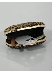 Fashionable PU Leopard Print Evening Clutch Bag Handbag Suitable For Wedding Party And Ball Shoulder Bag With Chain Strap Leopard Print Purse For Women Leopard Comeback