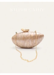 STEPHIECATHY Women s Glamorous Elegant Acrylic Clutch Magnet Closure Long Chain Shoulder Cross Body Evening Bag For Dinner Cocktail Party Banquet Dating Gift Perfect For Party Wedding Prom Dinner Banq