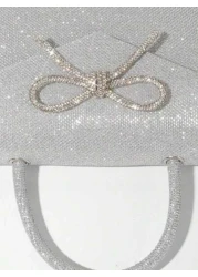 Glitter Bowkont Decorate Purse With Top Handle Evening Bag Black Crossbody Bags Wedding Party Shoulder Bag